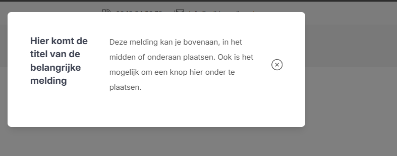 Belangrijke Melding Module Website Notificatie Popup Waarschuwing