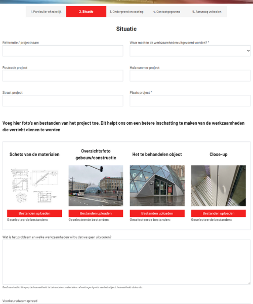 Helder Stappen Offerteformulier Nestcoat Umbraco Website