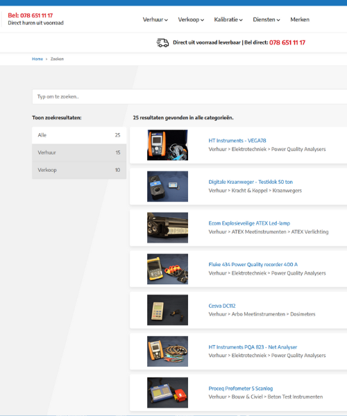 Verhuur Verkoop Zoekfunctie Umbraco Website Metesco