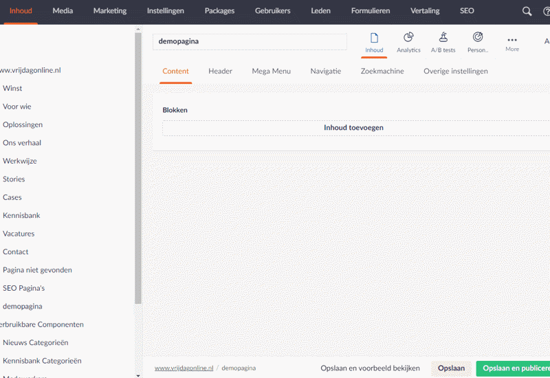 Persoonlijke Umbraco demo
