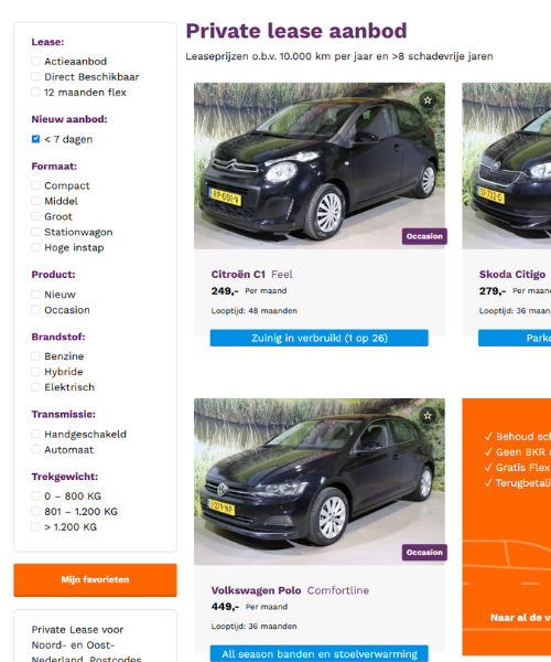 Filter Vinden Ocassions Website Smilease